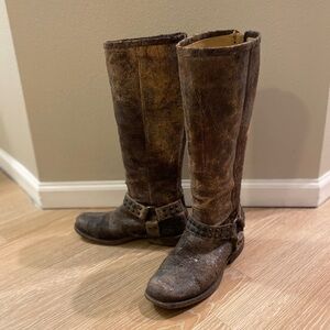 Frye textured leather boots